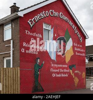 Wall painting protesting policies by the British, Free Derry, Londonderry, Northern Ireland, United Kingdom Stock Photo