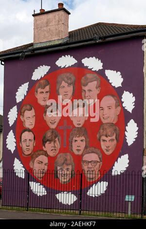 Bloody Sunday - Painting depicting people killed by the British Army on the 30 January 1972, Free Derry, Londonderry, Northern Ireland, Unite Stock Photo