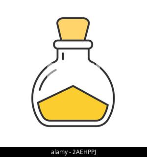 Sea salt color icon. Magic potion bottle. Isolated vector illustration Stock Vector