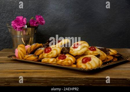 tea pastes on a wooden table Stock Photo