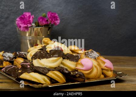 tea pastes on a wooden table Stock Photo