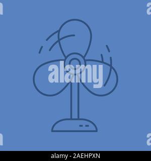 Fan color linear icon. Ventilator. Thin line contour symbols on color background. Vector illustration Stock Vector