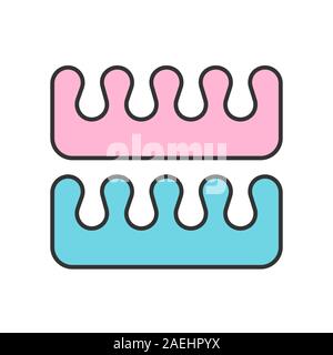 Pedicure toe separators color icon. Isolated vector illustration Stock Vector