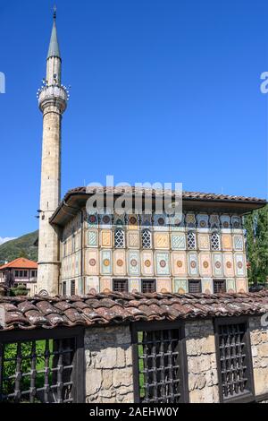 The Šarena Mosque or decorated/painted mosque originaly built in 1438 and re-built in 1833, in the centre of Tetovo in North Macedonia. Stock Photo