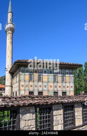 The Šarena Mosque or decorated/painted mosque originaly built in 1438 and re-built in 1833, in the centre of Tetovo in North Macedonia. Stock Photo