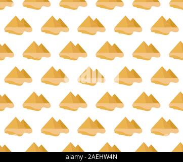 Egyptian pyramids seamless pattern. Modern repeating texture, endless backdrop. Vector illustration Stock Vector
