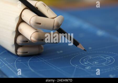 Architect sketching and construction project Stock Photo
