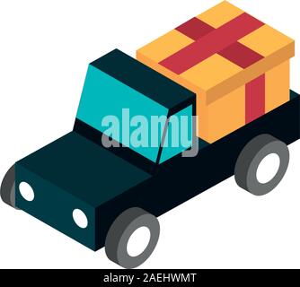 ecommerce business internet delivery service gift box icon vector illustration isometric Stock Vector