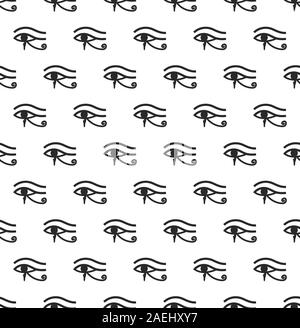 Egyptian eye seamless pattern. Modern repeating texture, endless backdrop. Vector illustration Stock Vector