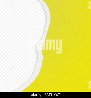 A hole in the ripped recycled paper background. Cardboard or paperboard kraft paper frame. Stock Vector