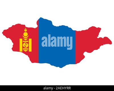 Mongolia Map Flag Vector illustration Eps 10. Stock Vector