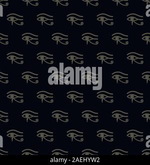 Egyptian eye seamless pattern. Modern repeating texture, endless backdrop. Vector illustration Stock Vector