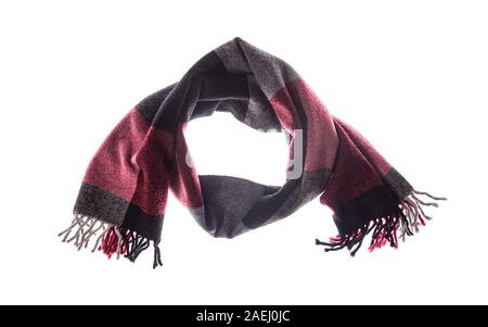 Winter classic scarf on a white background. Stock Photo