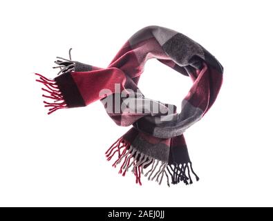 Winter classic scarf on a white background. Stock Photo