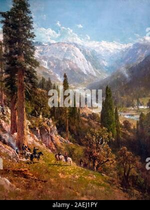 Mountain Scene by Thomas Hill (1829-1908), oil on canvas, 1892 Stock Photo