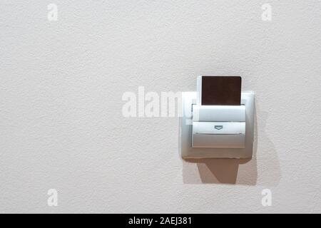Key Card Into Hotel Room cardreader Stock Photo