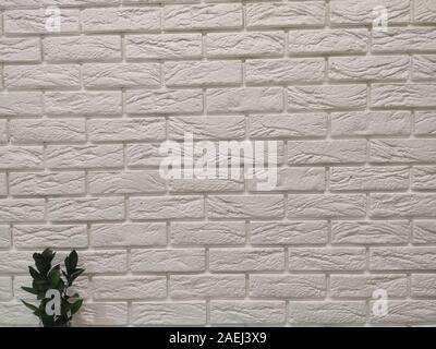 White Rustic Texture. Retro Whitewashed Old Brick Wall Surface. Vintage Structure. Stock Photo