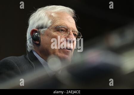 Brussels, Belgium. 9th Dec, 2019. The new EU High Representative for Foreign Affairs and Security Policy Josep Borrell Fontelles speaks during a press conference after the EU Foreign Affairs Council meeting at the EU headquarters in Brussels, Belgium, on Dec. 9, 2019. The EU Foreign Affairs Council meeting was closed here on Monday. Credit: Zheng Huansong/Xinhua/Alamy Live News Stock Photo