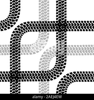Seamless wallpaper tire tracks pattern illustration vector background