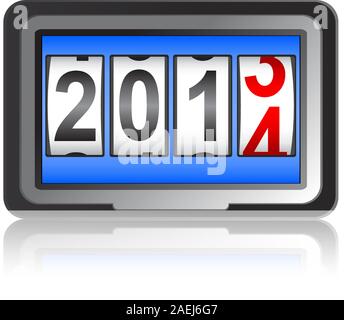2014 New Year counter, vector. Stock Vector