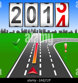 2014 New Year counter, vector. Stock Vector