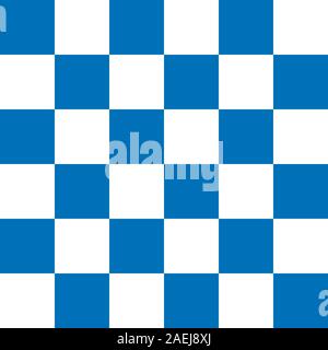 Geometric simple square seamless pattern vector blue and white checkered background. Stock Vector