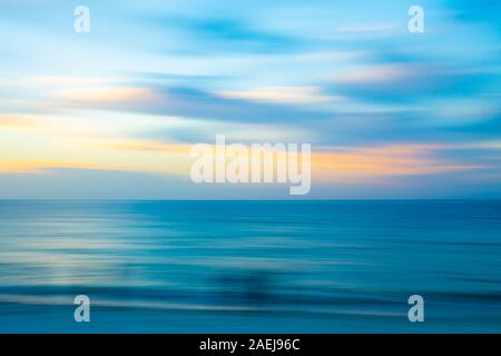 Abstract background horizontal seaside blur in blue hues. Stock Photo