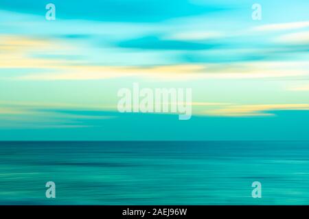 Abstract background horizontal seaside blur in blue hues. Stock Photo