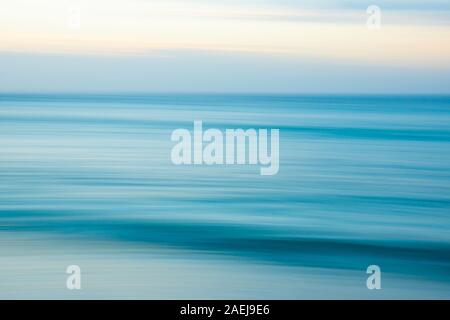 Abstract background horizontal seaside blur in blue hues. Stock Photo