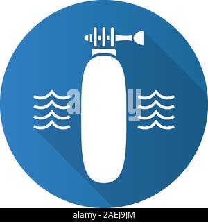 Floating action camera grip. Flat design long shadow glyph icon. Vector silhouette illustration Stock Vector