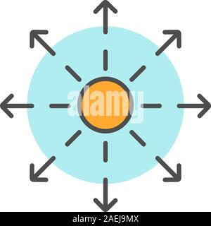 Spreading symbol color icon. Distribution abstract metaphor. Isolated vector illustration Stock Vector