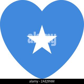 Somalia flag heart shape icon vector illustration graphics design. Stock Vector