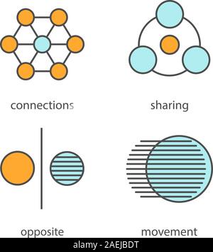 Connections color icon. Interrelation abstract metaphor. Structure ...