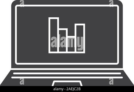 Desktop PC silhouette icon for statistics and analysis. Editable vector ...