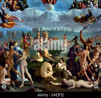 The Last Judgment 1527 by Lucas van  LEYDEN,  1494 - 1533, Leiden The Netherlands Netherlands, Holland. (triptych) Stock Photo