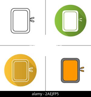 Gadget protective case icon. Flat design, linear and color styles. Isolated vector illustrations Stock Vector