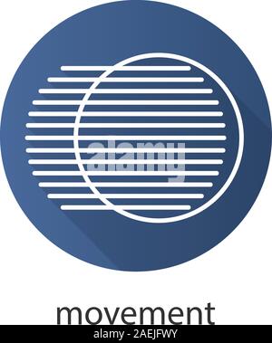 Movement flat linear long shadow icon. Dynamic motion concept. Vector outline symbol Stock Vector