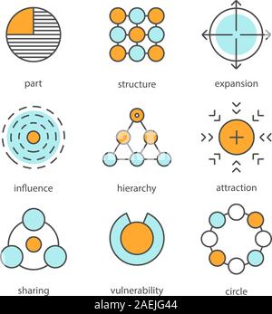 Circle diagram with missing part color icon. Portion abstract metaphor ...