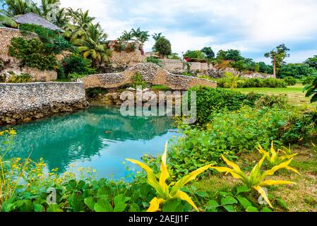 TANNA ISLAND, VANUATU - JULY 20, 2019: Outdoor Pool at Evergreen Resort Stock Photo