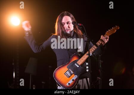 DECEMBER 7, 2019 - ASTI (ITALY): songwriter Manuel Agnelli of Afterhours plays with Rodrigo D'Erasmo live at Palco 19 Stock Photo