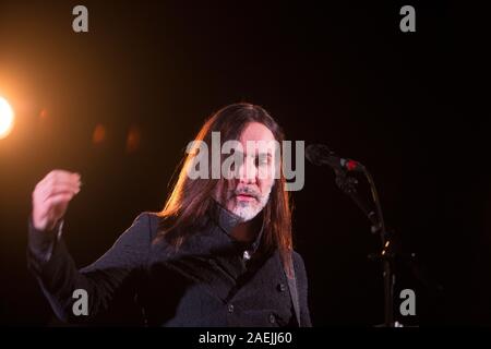 DECEMBER 7, 2019 - ASTI (ITALY): songwriter Manuel Agnelli of Afterhours plays with Rodrigo D'Erasmo live at Palco 19 Stock Photo