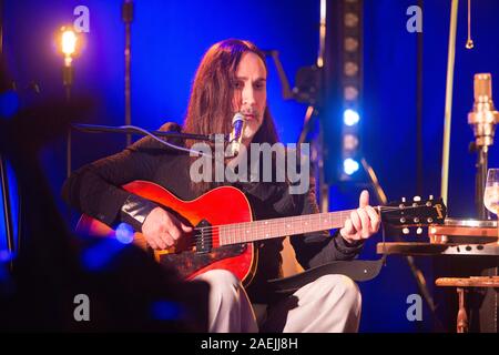 DECEMBER 7, 2019 - ASTI (ITALY): songwriter Manuel Agnelli of Afterhours plays with Rodrigo D'Erasmo live at Palco 19 Stock Photo