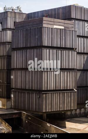 Prague, Czech Republic - May 22, 2019. Architectonic building of shopping mall Kotva in Namesti Republiky, Republica Square Stock Photo