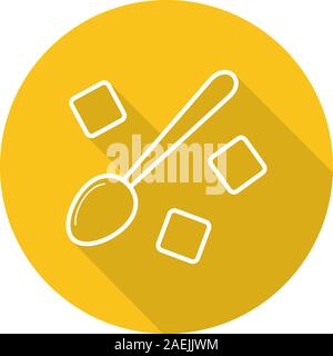Spoon with refined sugar cubes linear icon. Thin line illustration. Lump  sugar with teaspoon contour symbol. Vector isolated outline drawing 4527265  Vector Art at Vecteezy