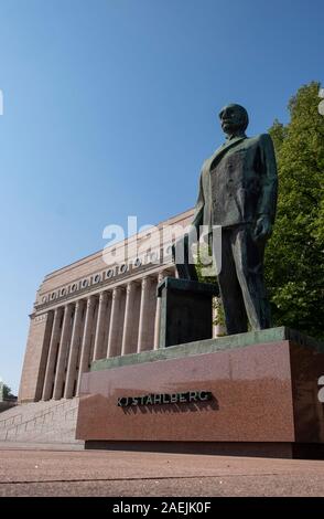 Statue of Finland's first president K J Stahlberg outside of the ...