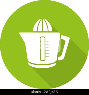 Juicer flat design long shadow glyph icon. Squeezer. Vector silhouette illustration Stock Vector