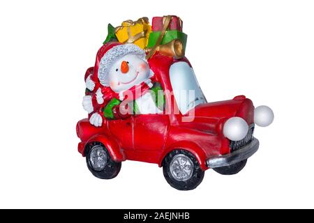 Close Up Of Christmas Decorations With Toy Car And Airplane Stock