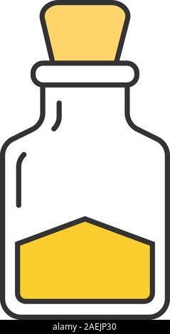 Sea salt color icon. Magic potion bottle. Isolated vector illustration Stock Vector