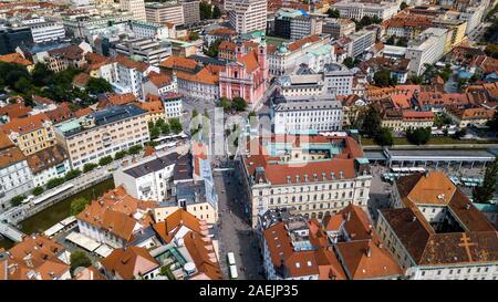 Franciscan Church of the Annunciation, Ljubljana, Slovenia Stock Photo