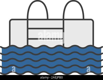 Swimming pool color icon. Isolated vector illustration Stock Vector
